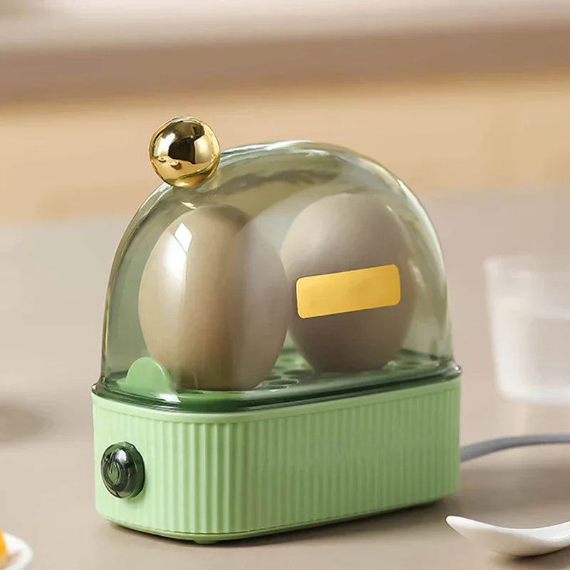 Electric Egg Cooker and Poacher for 2 Eggs - Compact Automatic Breakfast Steamer