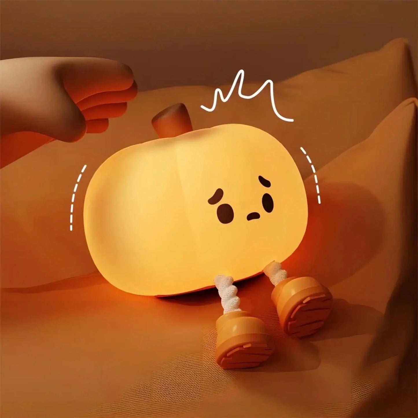 Rechargeable Pumpkin-Shaped Night Light with Adjustable Brightness