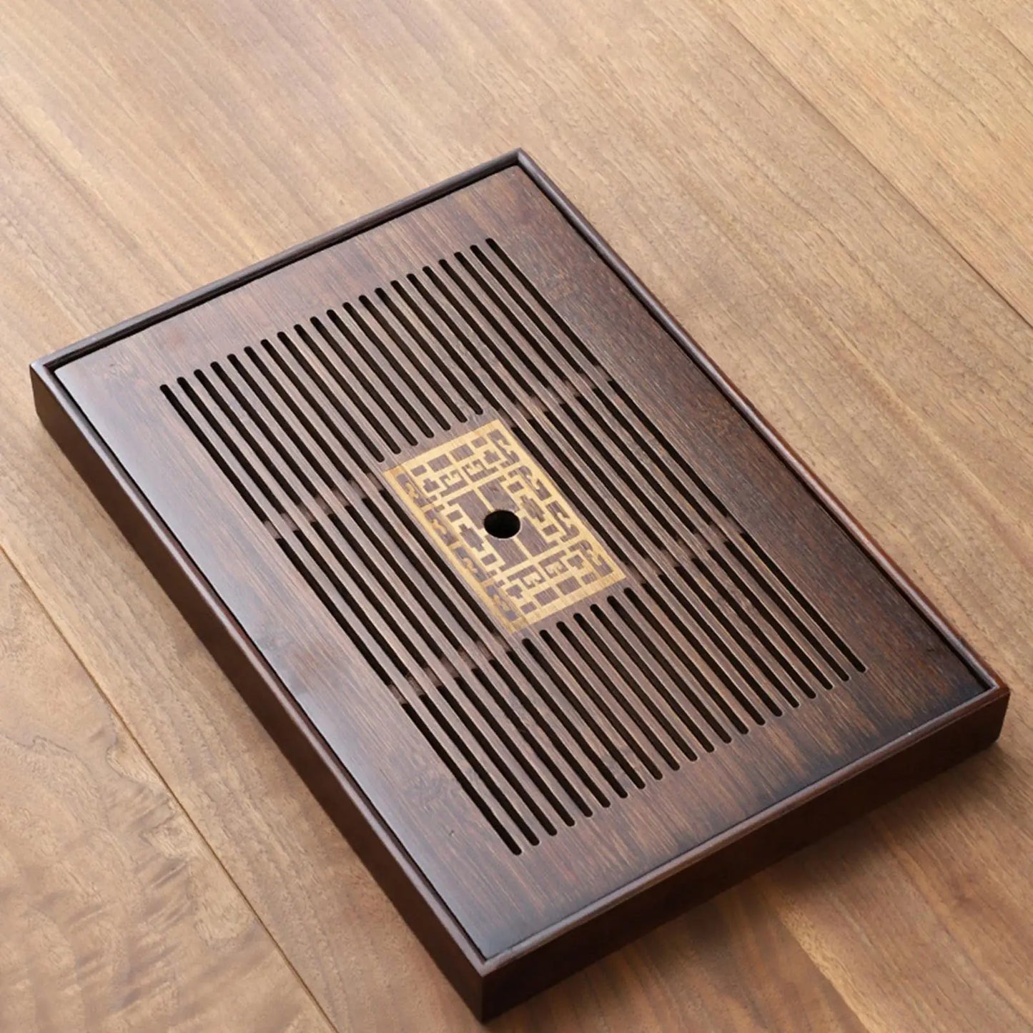 Bamboo Chinese Tea Tray with Removable Water Storage and Quick Drainage