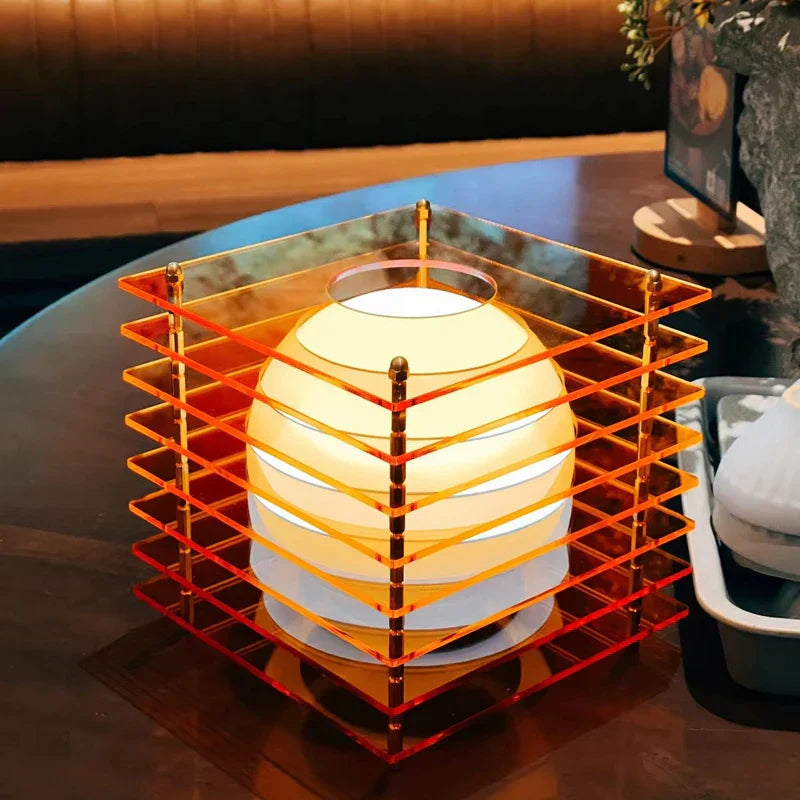 Geometric Rechargeable Table Lamp with Gentle Ambient Light