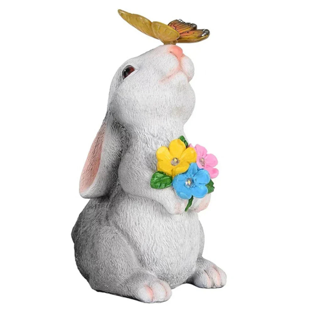 Butterfly and Floral Bunny Garden Light