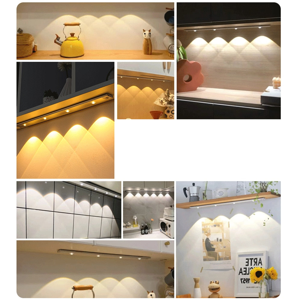 Rechargeable Motion Sensor Night Lights with Dimming and Magnetic Mount