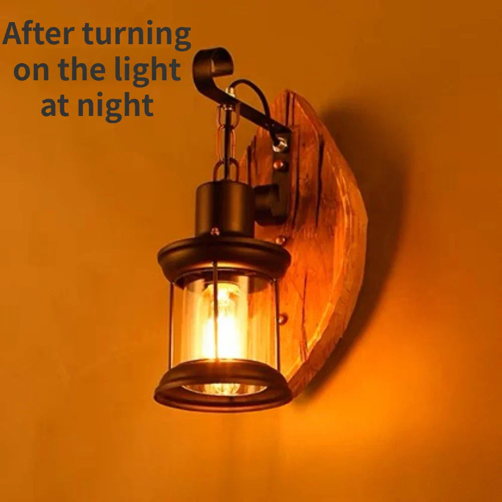 Vintage Industrial Wall Lamp with Metal Cage Design