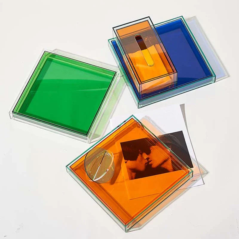 Colorful Acrylic Serving Tray with Smooth Rounded Corners