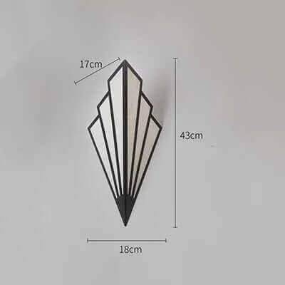 Art Deco Fan-Shaped Wall Light in Black and Gold