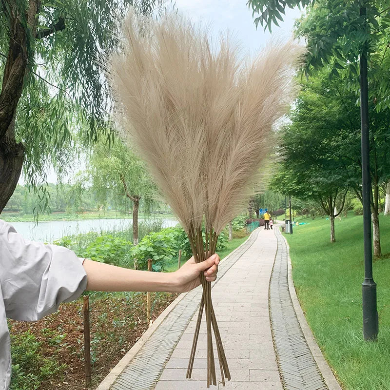 100 cm Artificial Pampas Grass Dried Flower Bouquet for Wedding Decor
