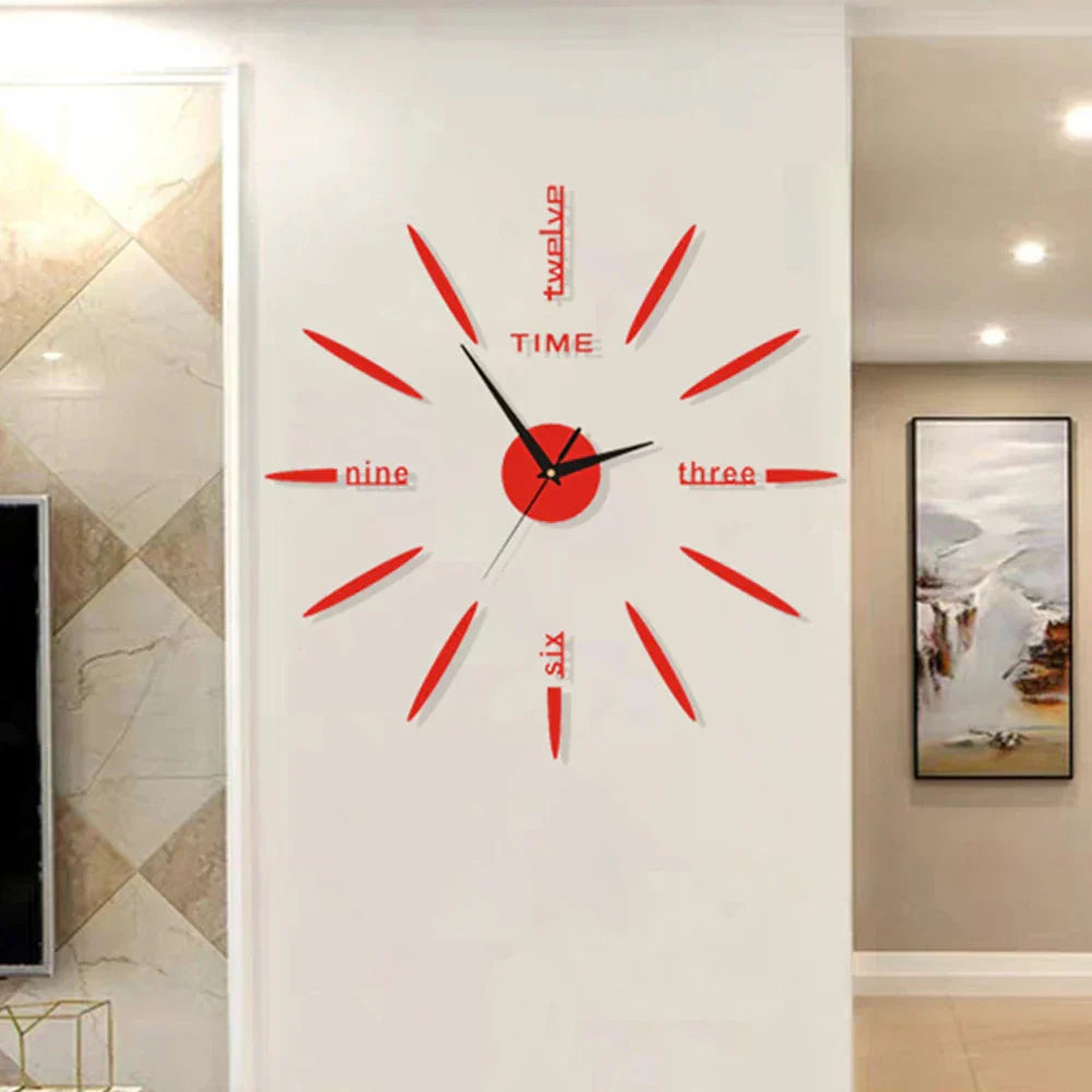 Large Modern Acrylic Mirror Wall Clock