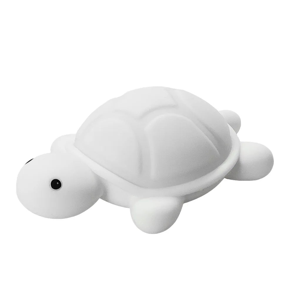 Cute Turtle LED Night Light - Soft Silicone, Color Changing, USB-C Rechargeable