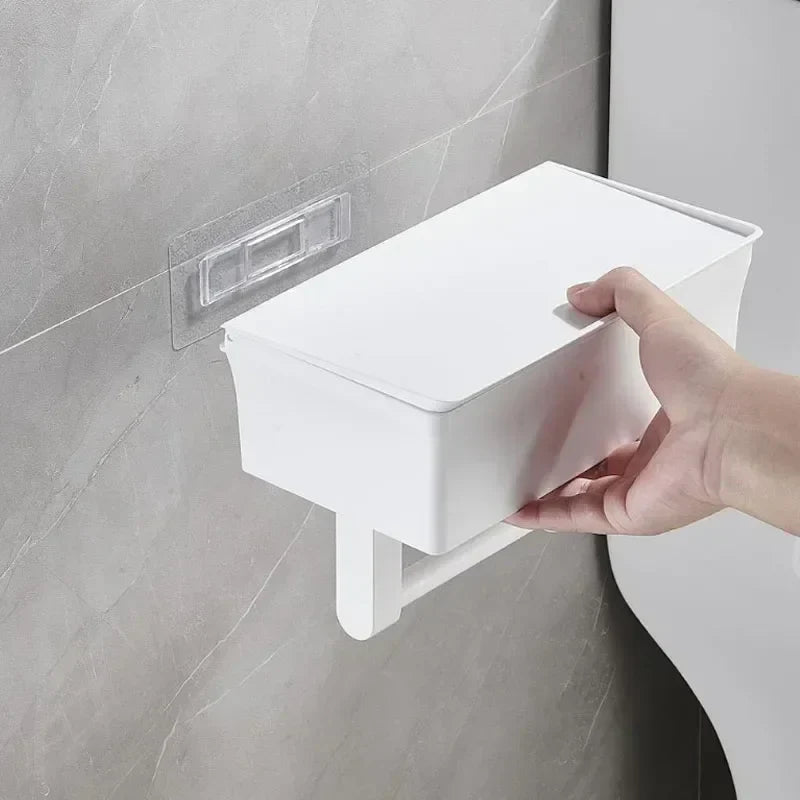 Stainless Steel Toilet Paper Holder with Storage Compartment