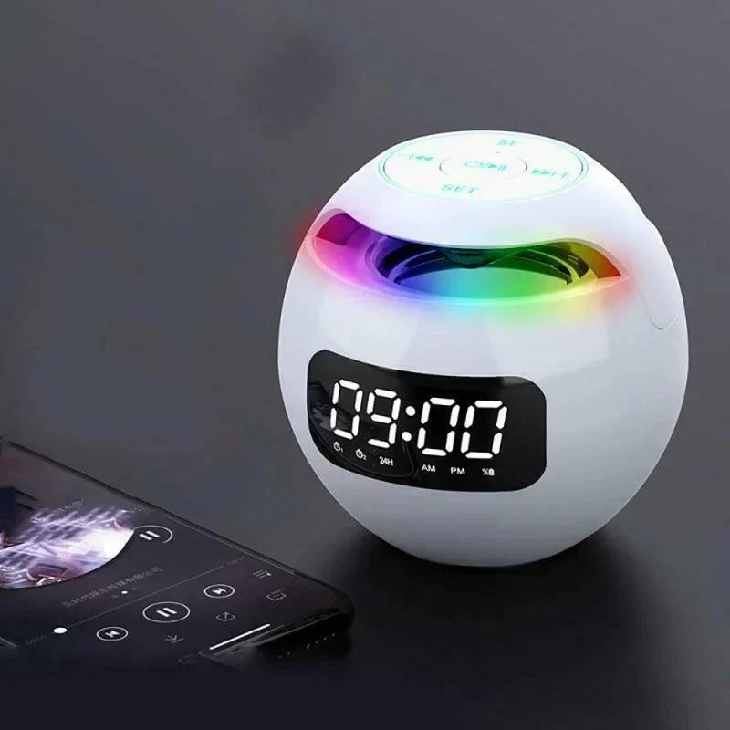 Bluetooth Speaker Alarm Clock with LED Night Light and 2200 mAh Battery