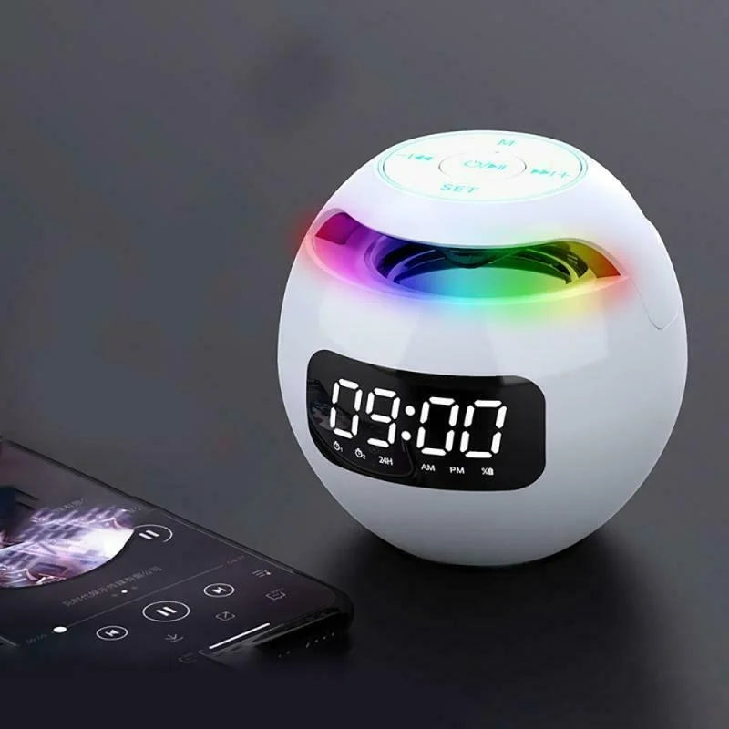 Digital LED Alarm Clock with Bluetooth Speaker and Colorful Night Light