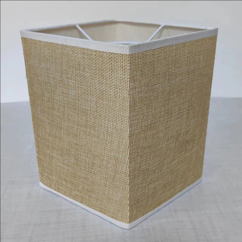 Linen Table Lamp Shade - Round or Square, Beige or Gray