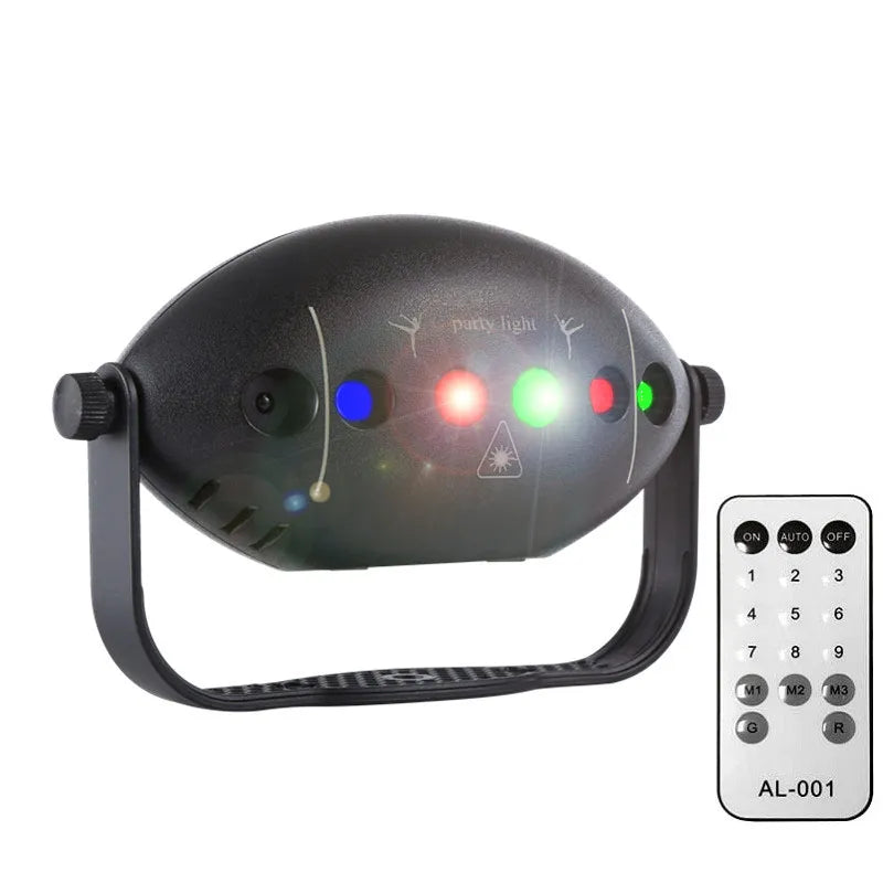 RGB Disco Laser Projector with Strobe Effect and Sound Activation for Parties and Events