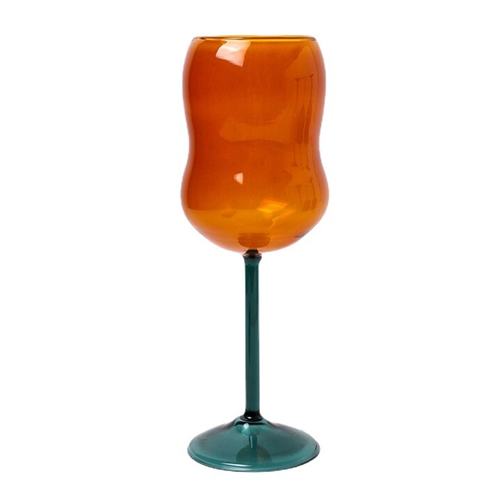 Two-Tone Chubby Wine Glass in Borosilicate Glass