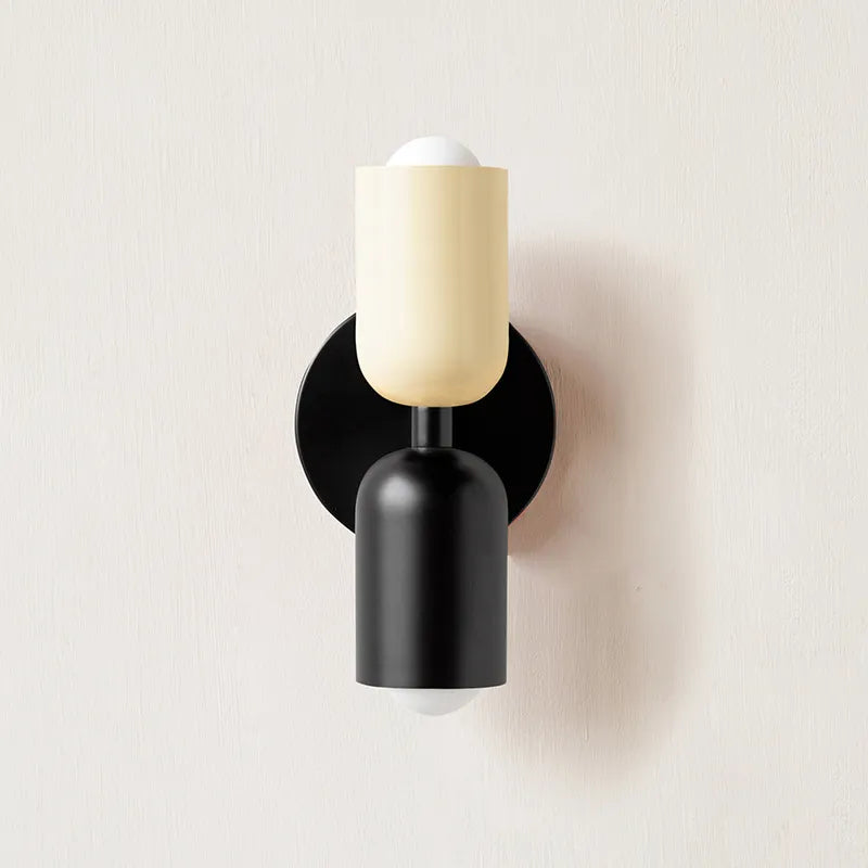 Double Headed Black Wall Lamp with Upward and Downward Light