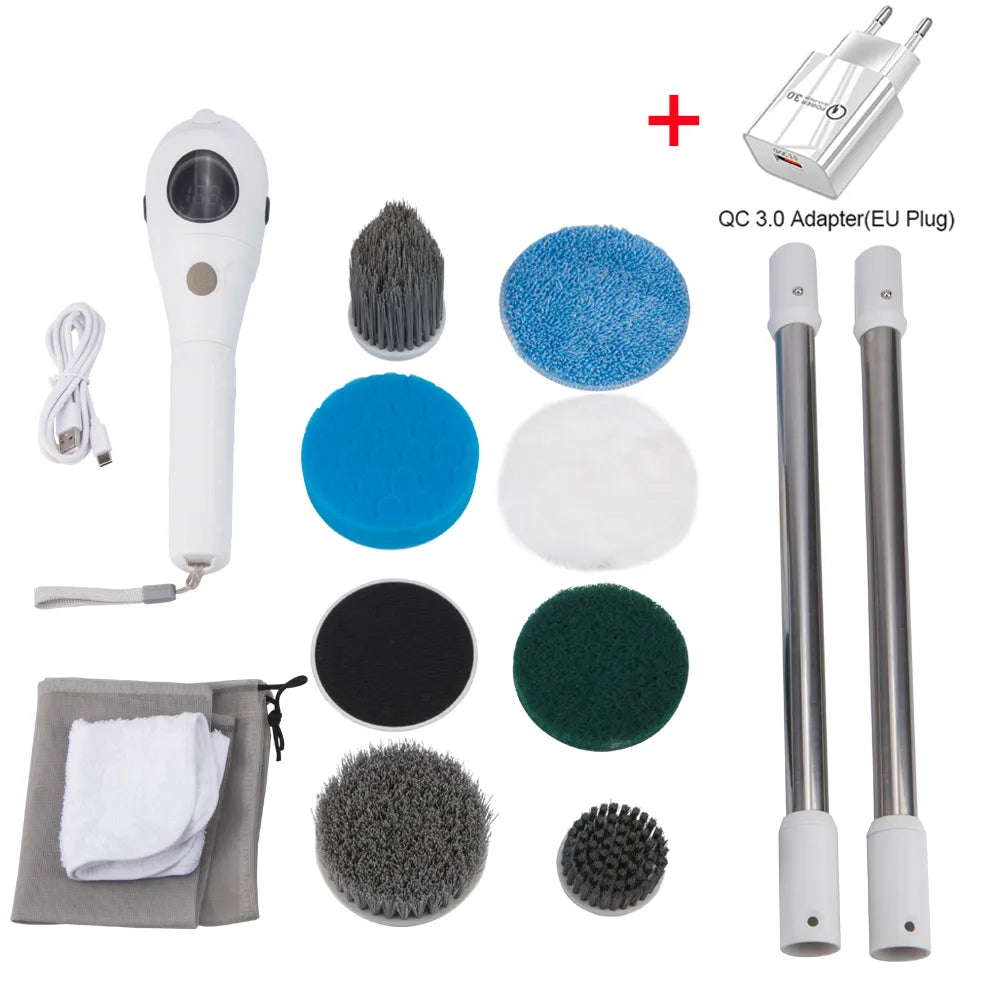 Multifunctional Electric Cleaning Brush with 8 Interchangeable Heads