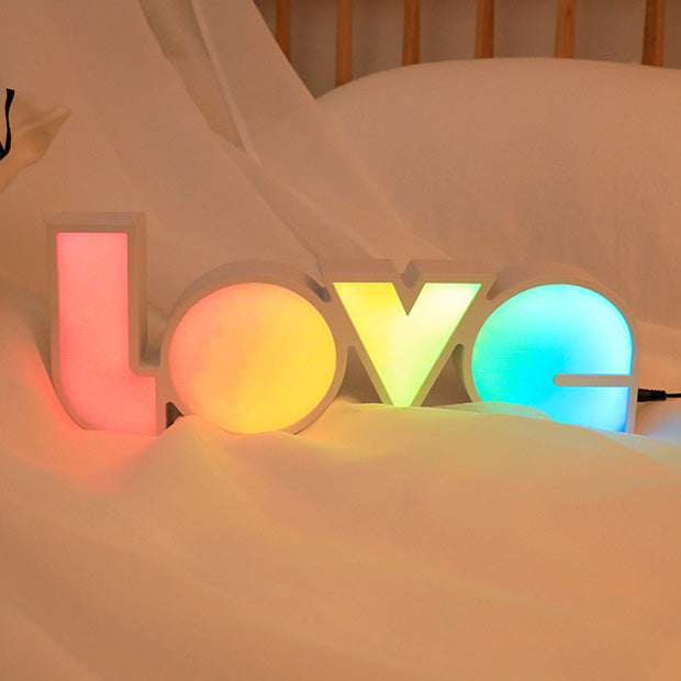 Art Deco Waterproof LED Table Lamp with LOVE Letters