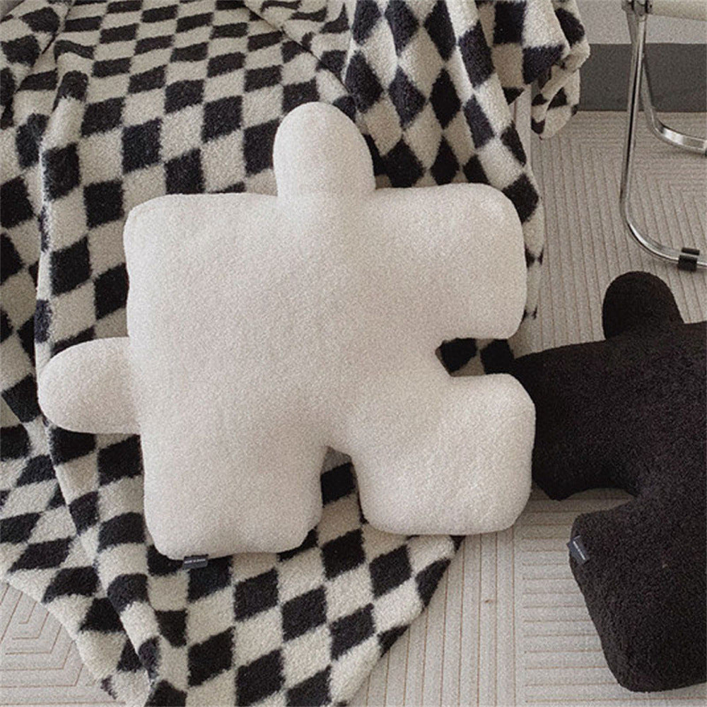 Puzzle Pattern Black and White Pillow Covers Set