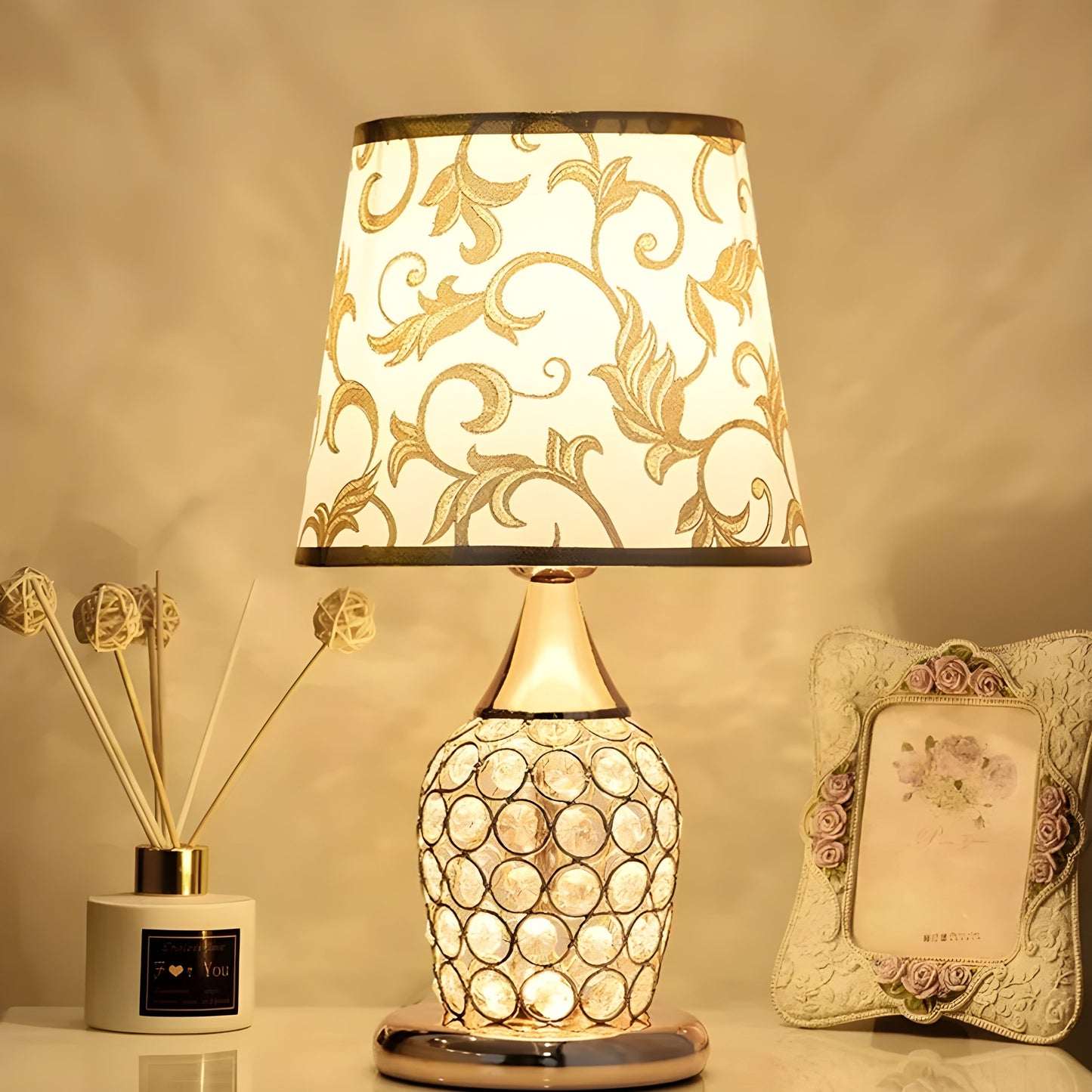 Crystal Optic LED Table Lamp with Touch Control