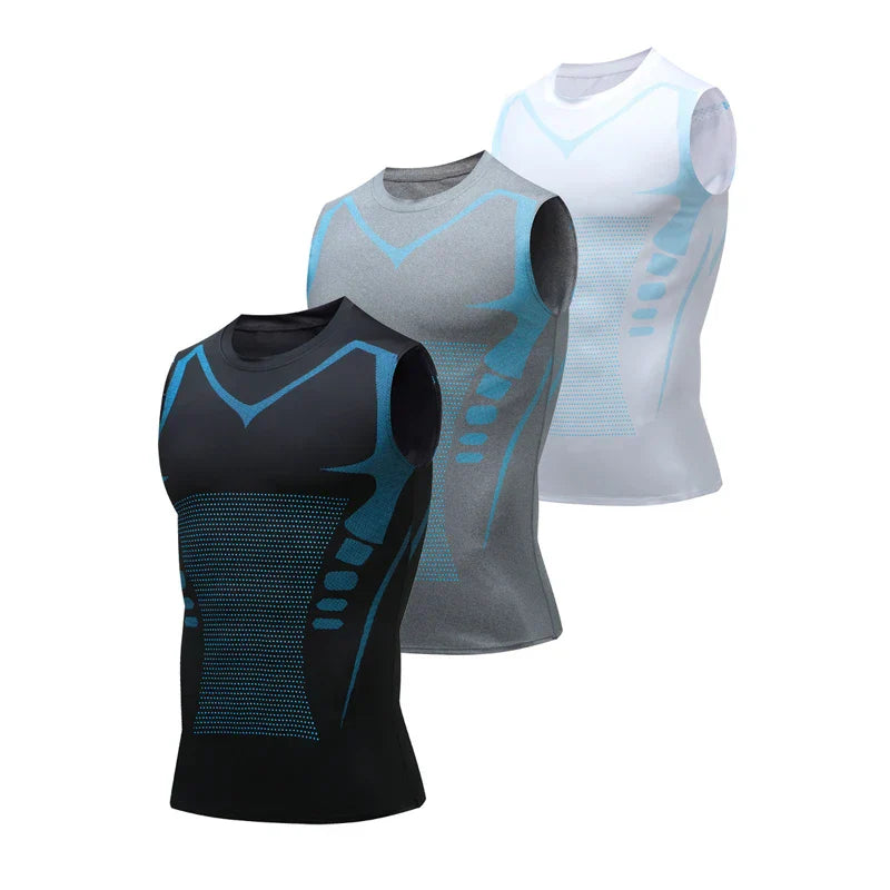 Ionic Body Shaping Fitness Vest for Posture and Sweat