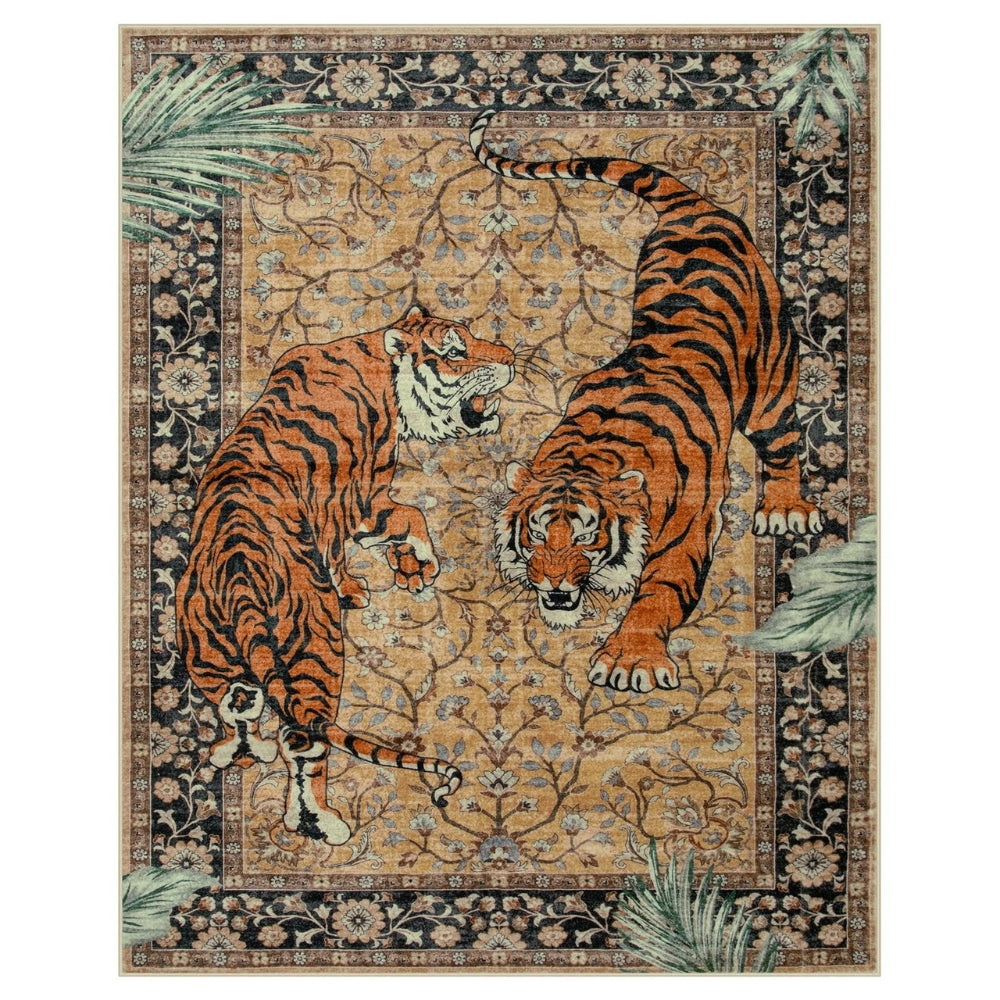 Tiger Tapestry Area Rug with Anti-Slip Backing