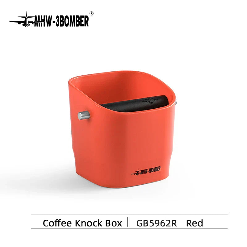 Espresso Knock Box with Detachable Knock Bar and Non-Slip Base, 0.9-1.2L Capacity