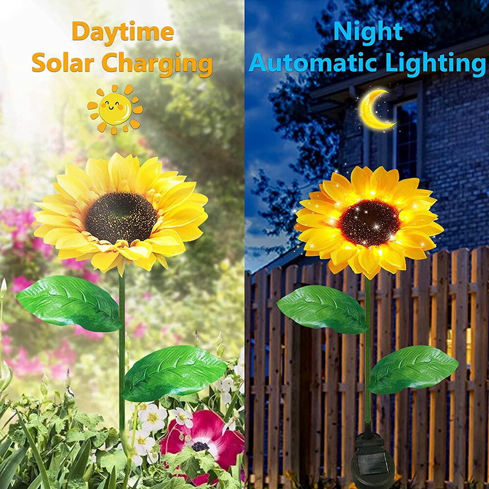 Waterproof Solar-Powered Sunflower Garden Lights