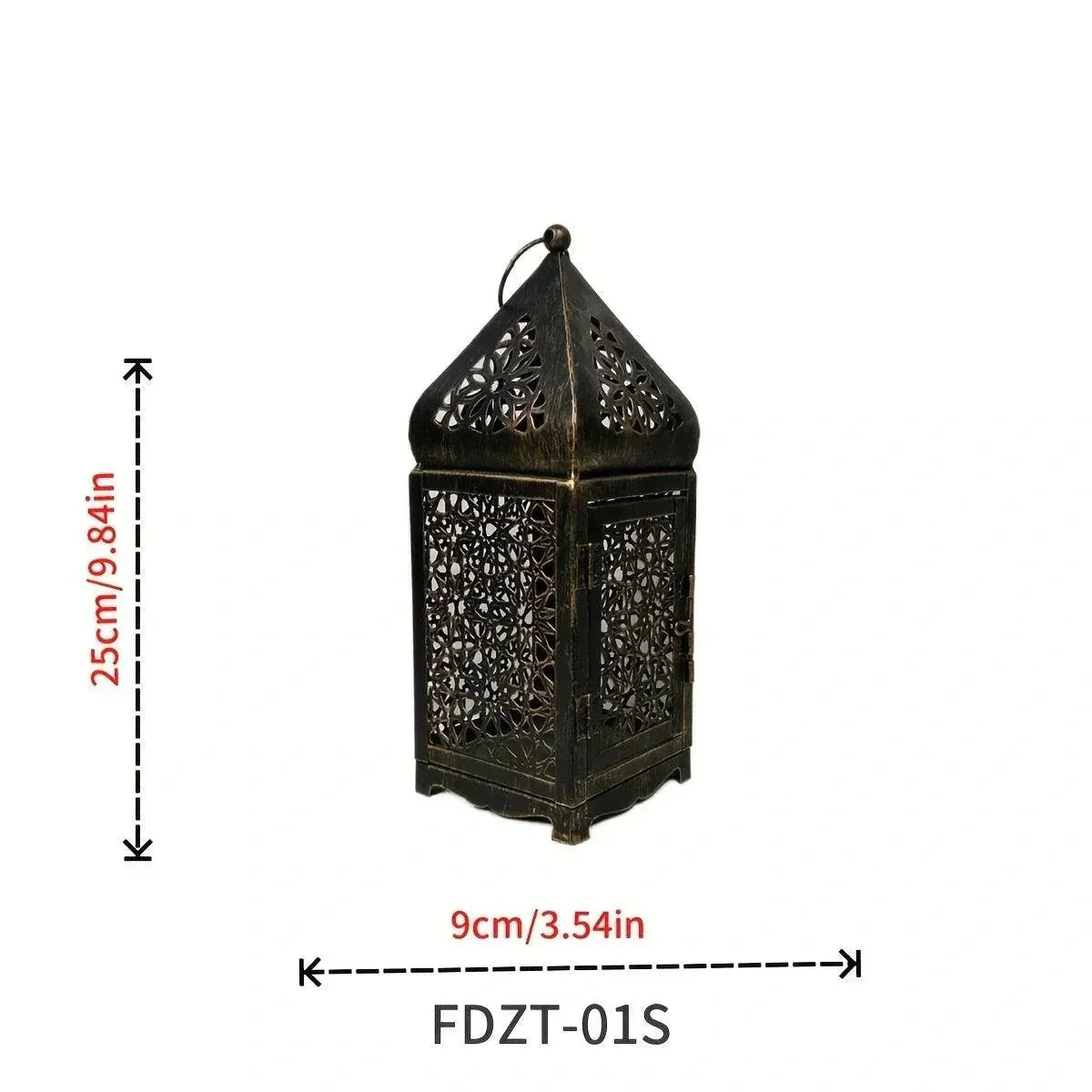 Vintage Oriental Lantern Candle Holder in Metal