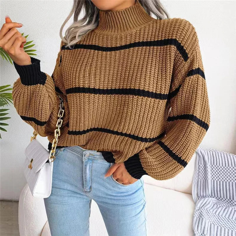 Naelya - Monochrome Striped Sweater