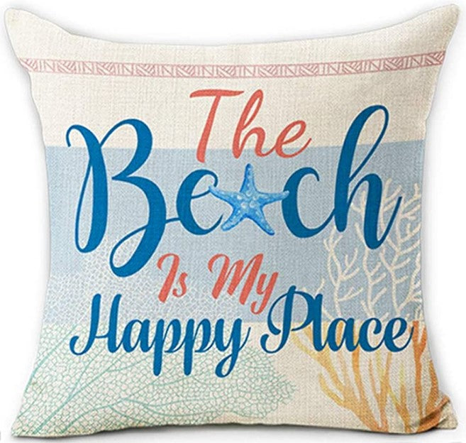 Aquatic Linen Pillow Covers 18x18 Inches