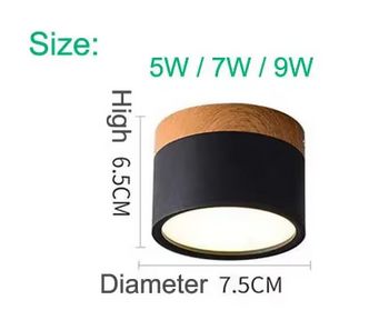Nordic Wood Style Round Surface Mounted Ceiling Light