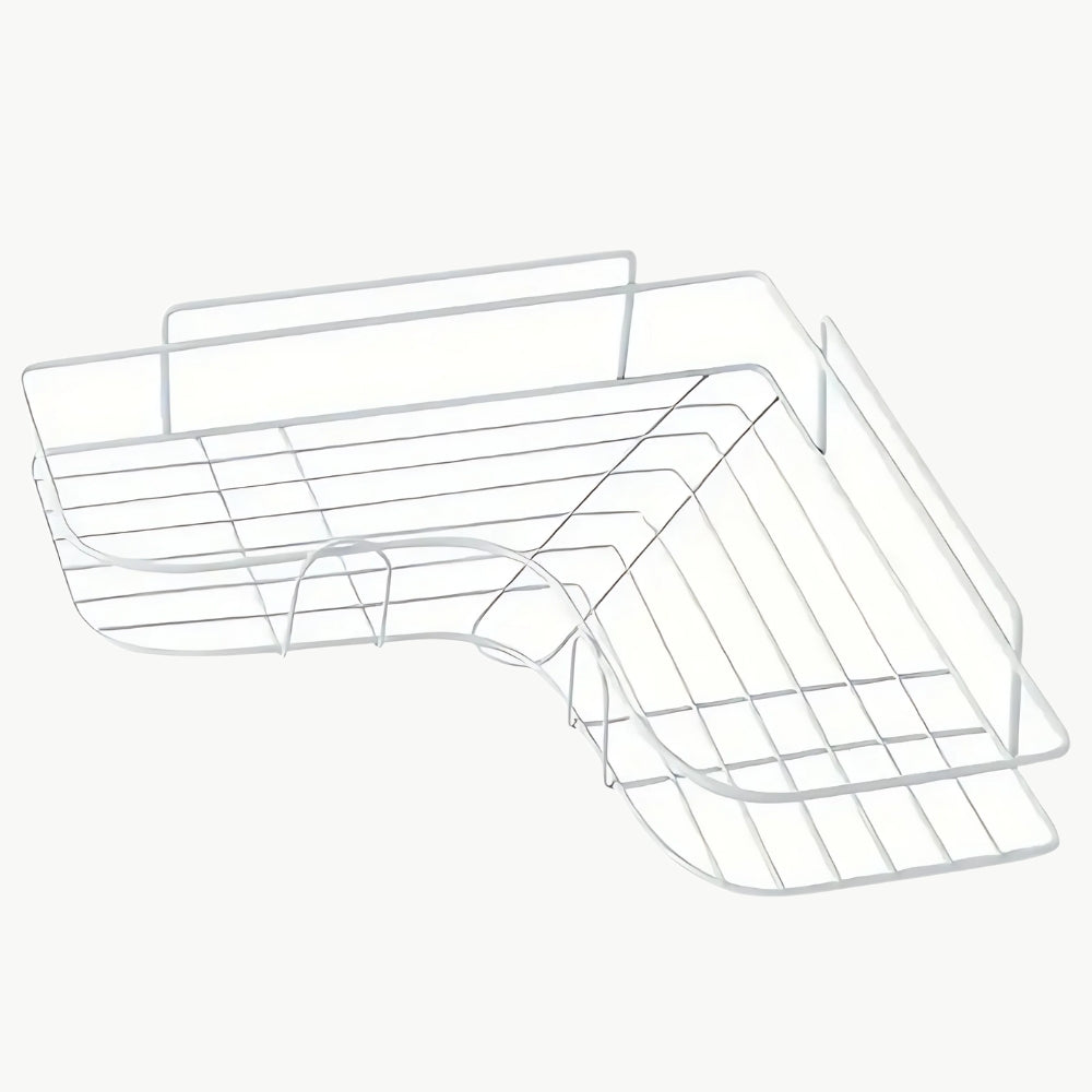 Corner-Mounted Stainless Steel Bathroom Organizer Rack