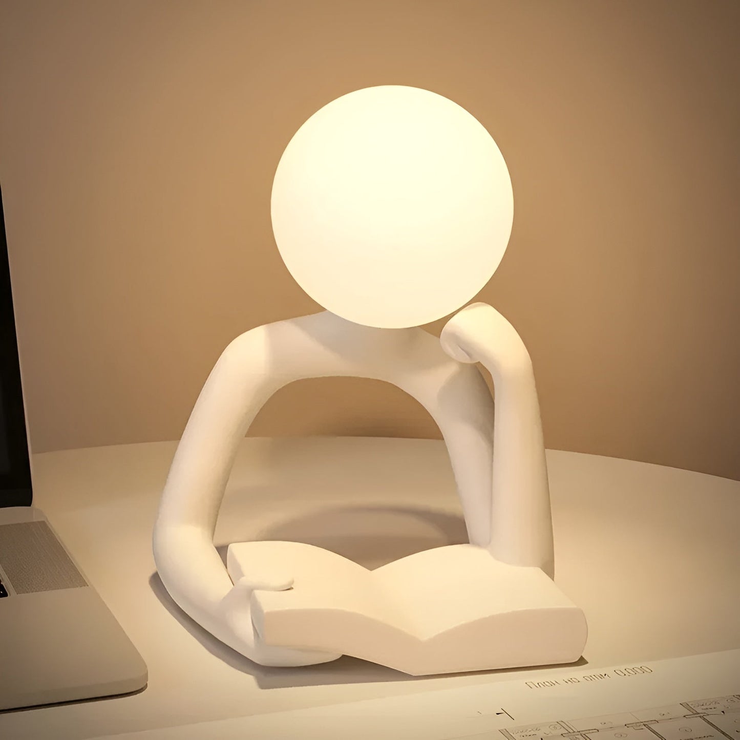 Modern Abstract Table Lamp with USB Power – Elegant Resin Design for Atmospheric Lighting