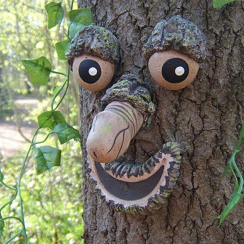 Tree Face Bird Feeder Station for Garden Decor