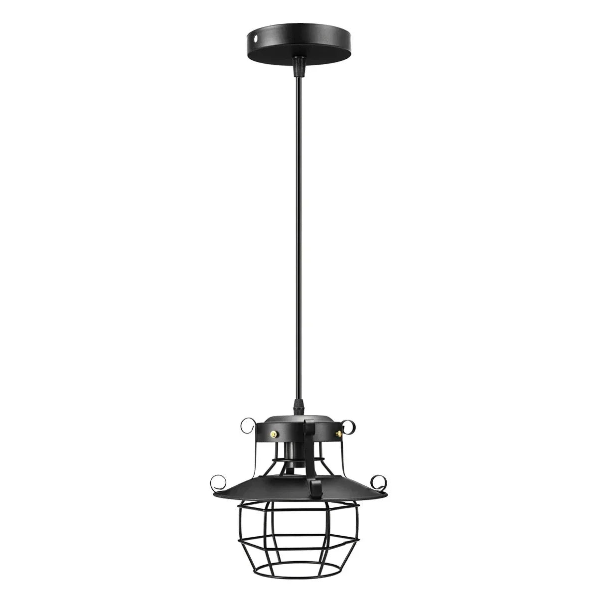 Dimmable Retro Industrial Pendant Light in Black