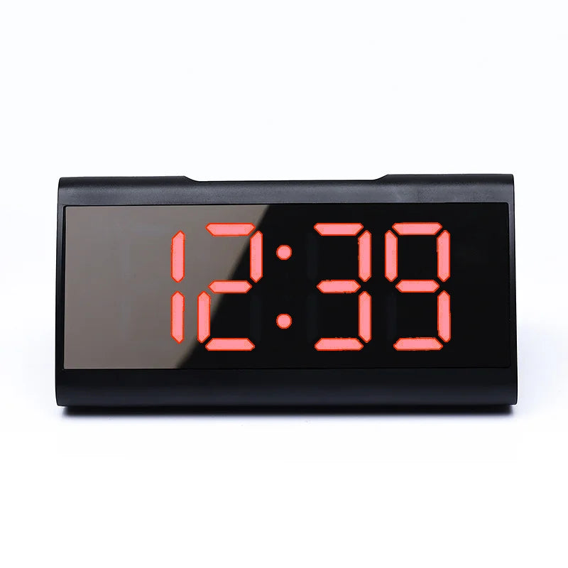 Curved LED Digital Alarm Clock with Snooze and Mirror Finish