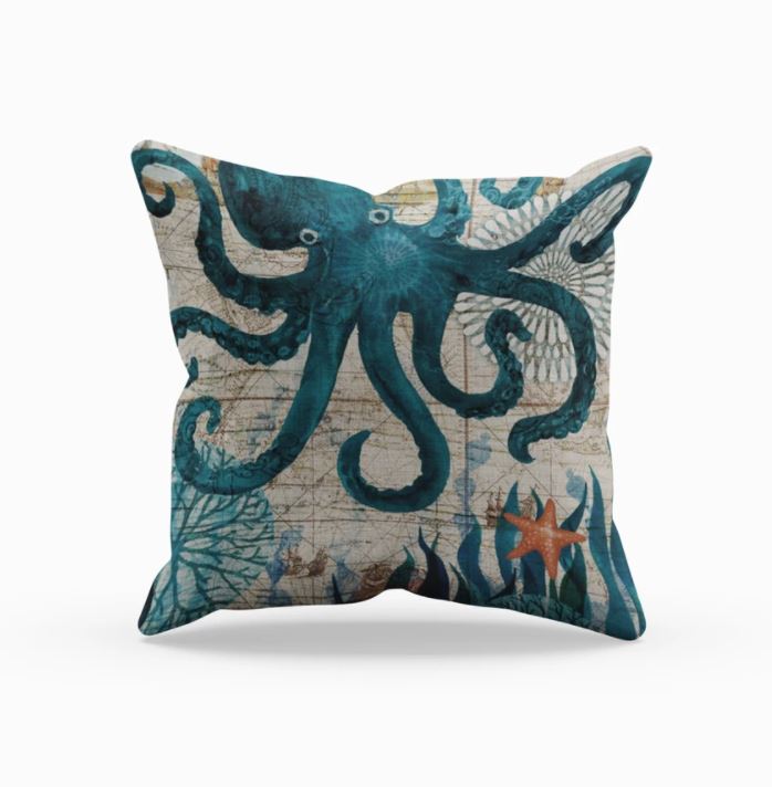 Coral Sea Life Pillowcases Set of 4