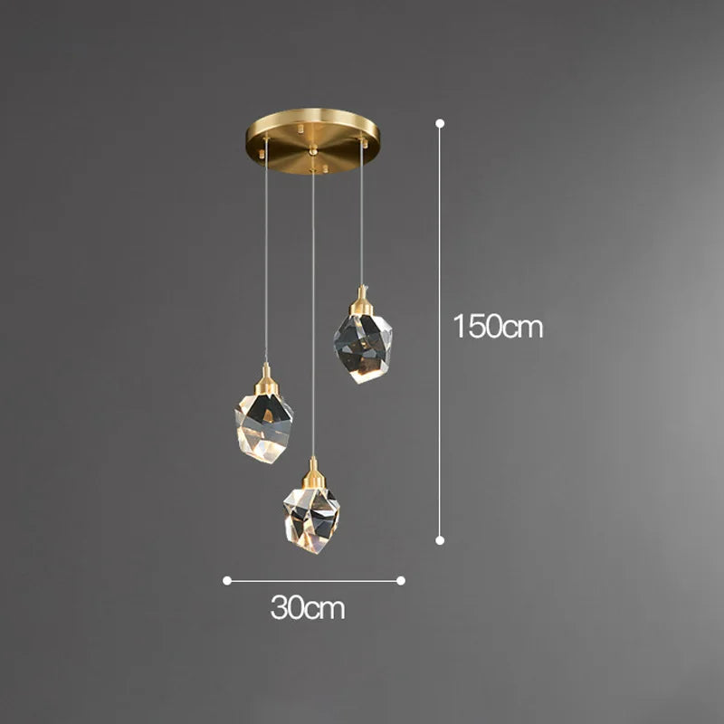 Crystal Pendant Light with Energy-Efficient LED Bulbs