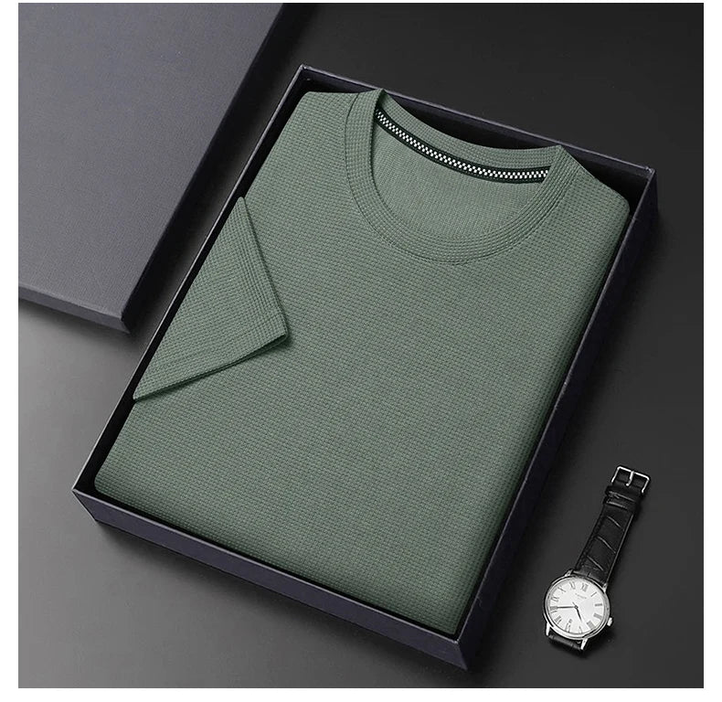 Breathable Waffle Texture Loose Fit Men's T-Shirt