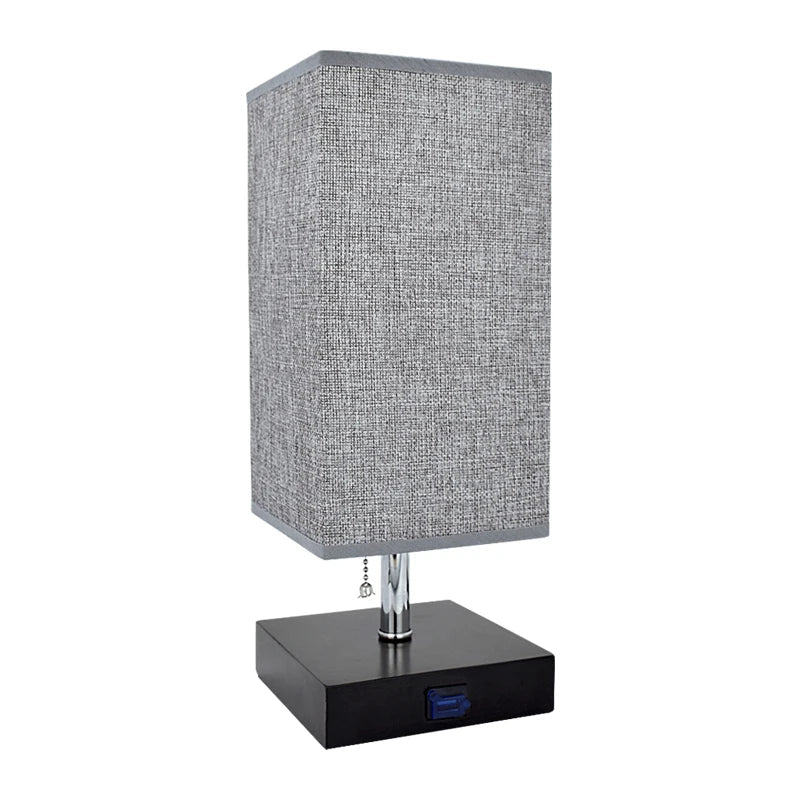 USB Charging Night Light with Gray Fabric Finish