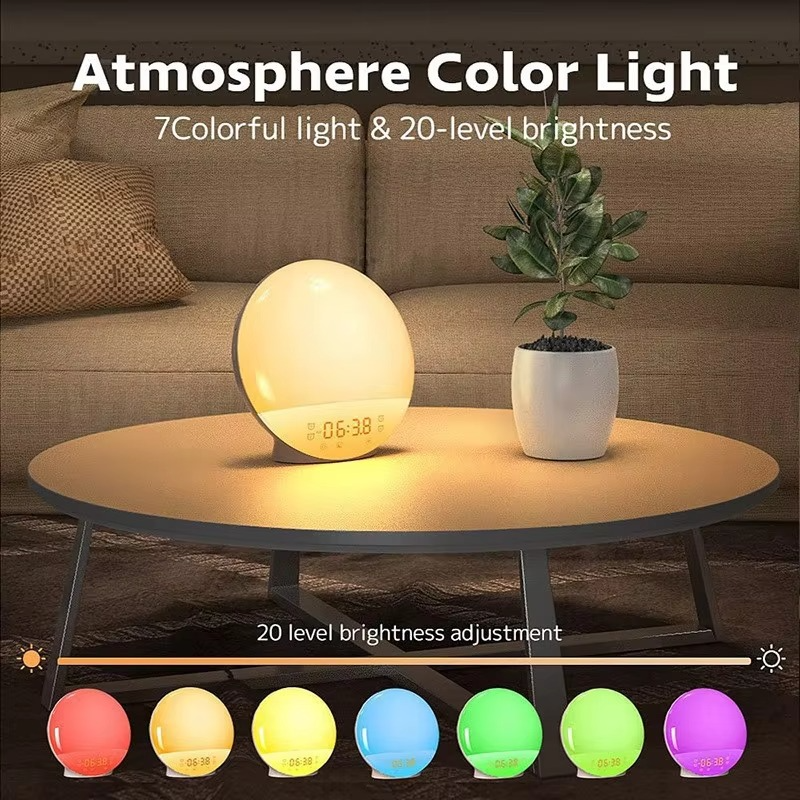 Sunrise Simulation Alarm Clock with FM Radio and Night Light