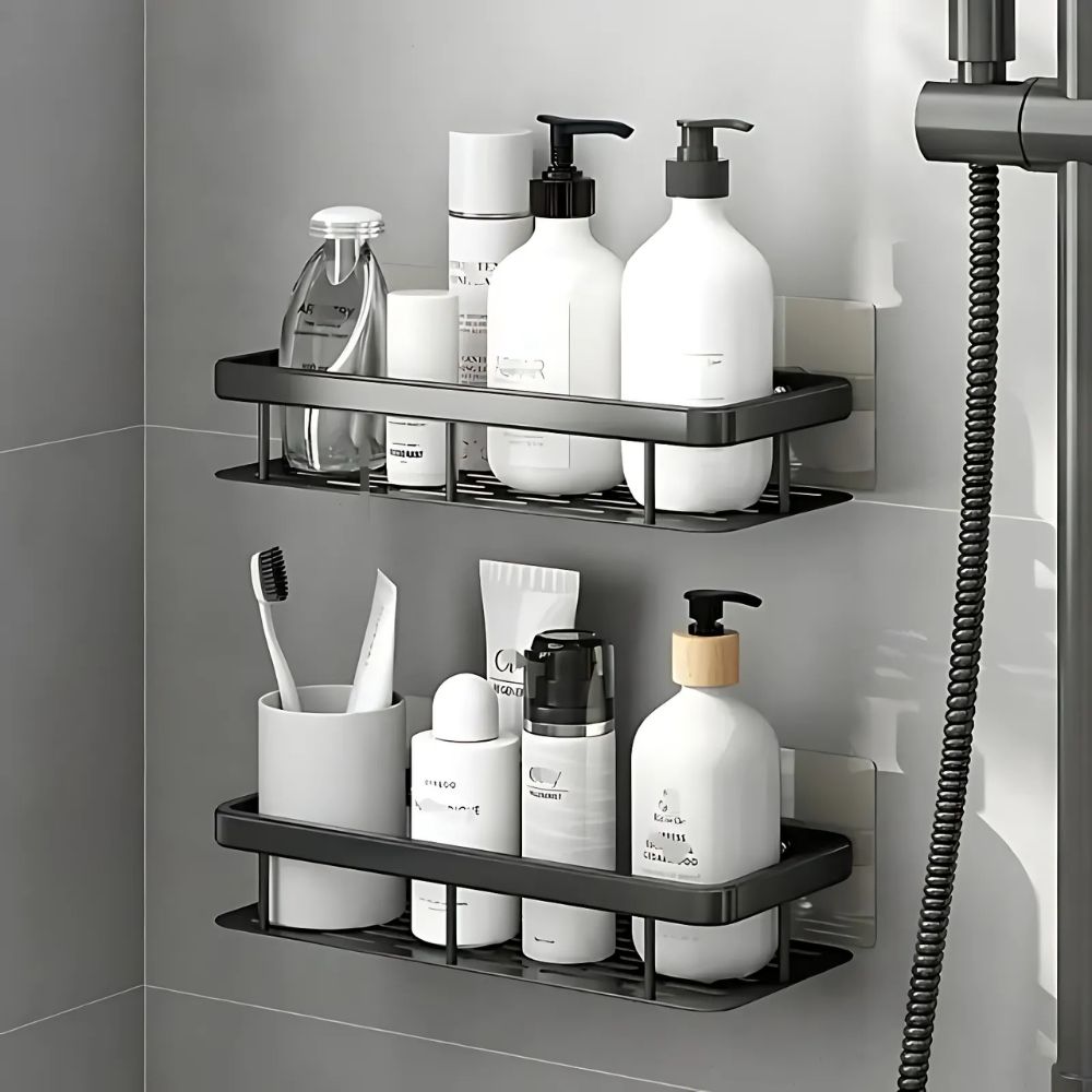 Wall-Mounted Aluminum Shower Shelf Caddy Organizer