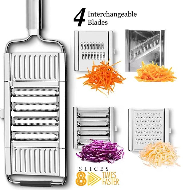 Multifunctional Vegetable Slicer with Interchangeable Stainless Steel Blades