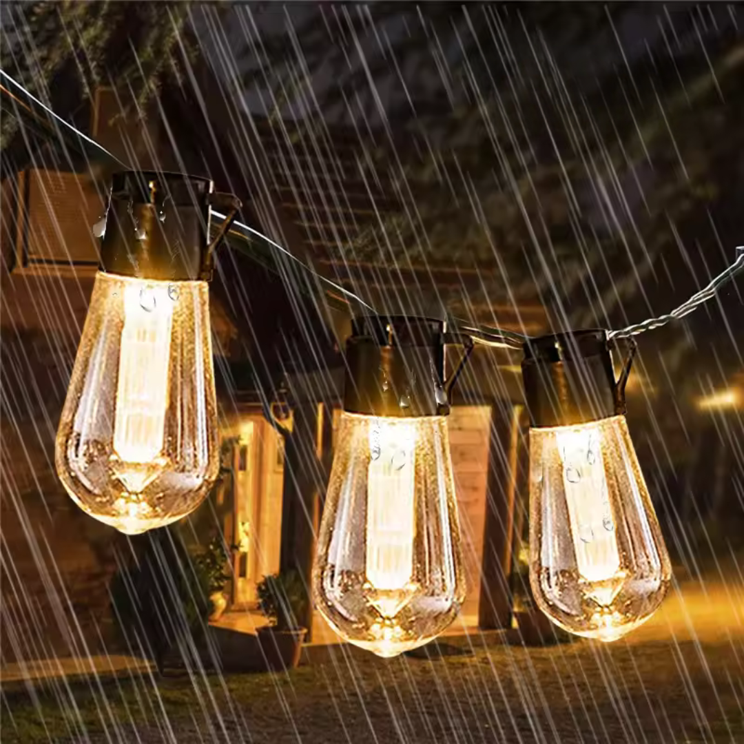 Solar-Powered Vintage LED Edison Garden Lights