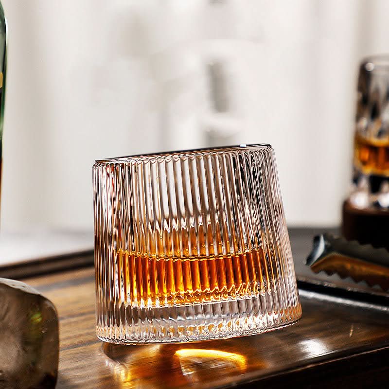 Spinning Edo Glass Whiskey Tumblers Set