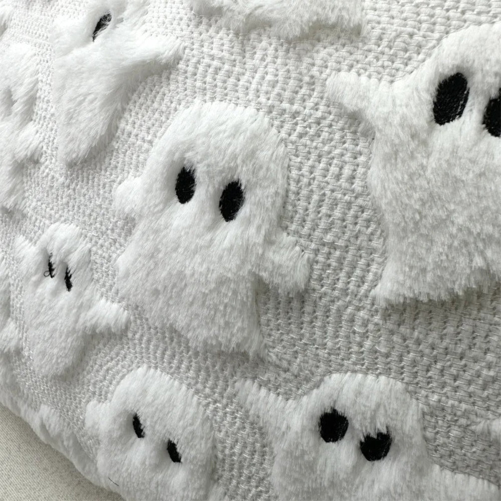3D Ghost Plush Halloween Cushion Cover