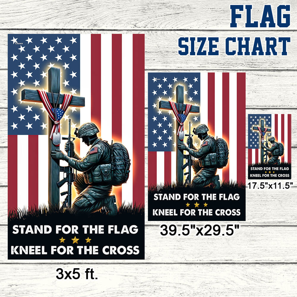 Patriotic Christian Flag Stand For The Flag Kneel For The Cross