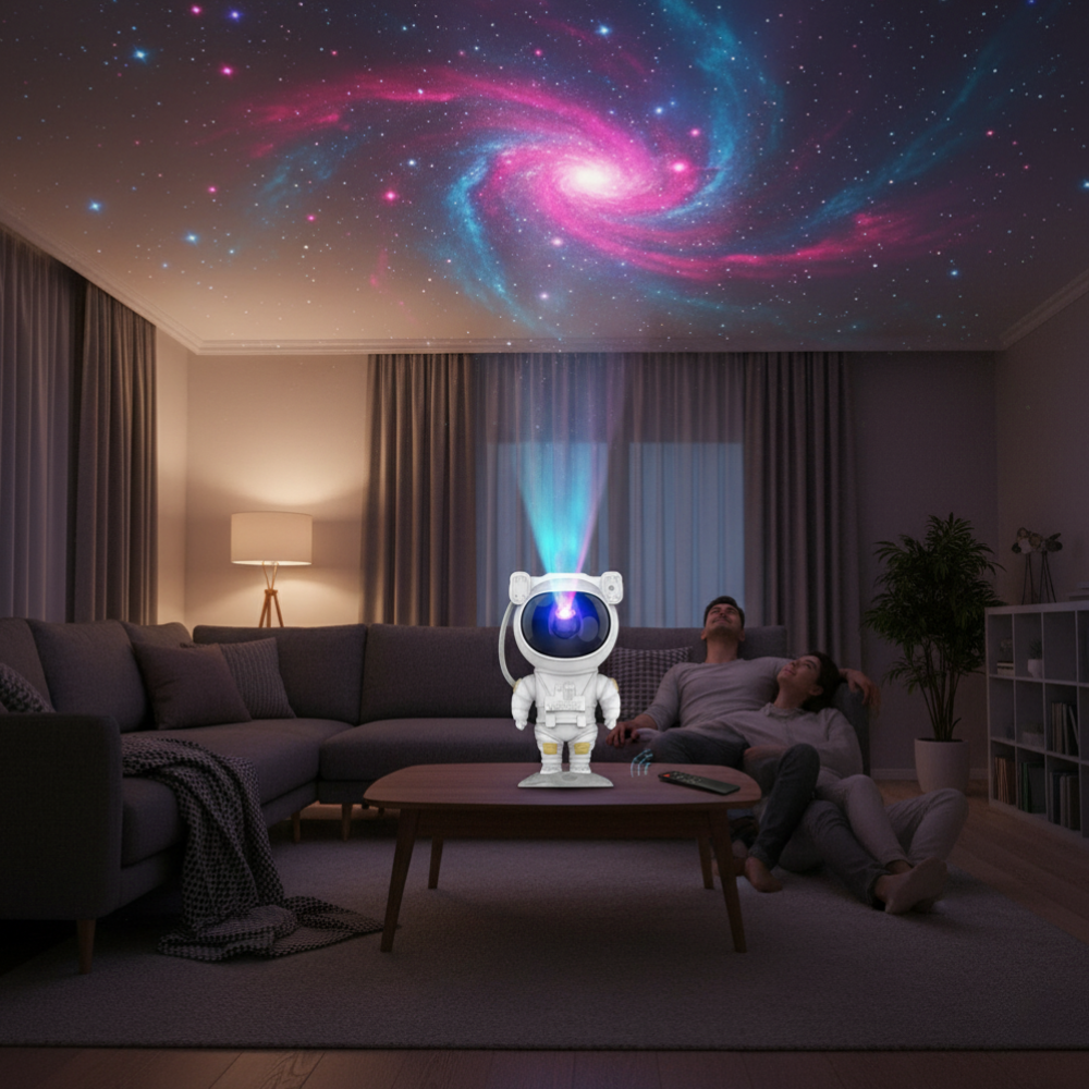 Adjustable 360° Astronaut Star Projector Lamp with LED Night Light