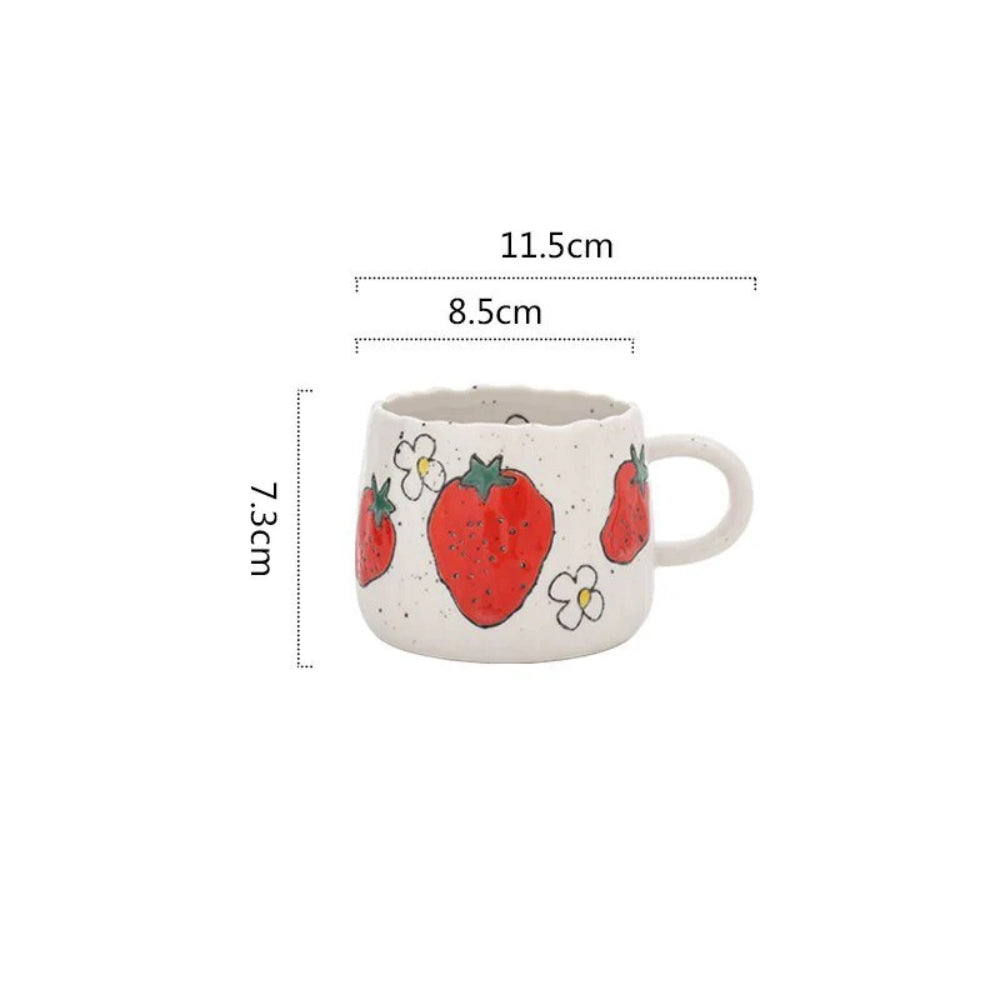 Hand-Painted Fruit Ceramic Coffee Mug