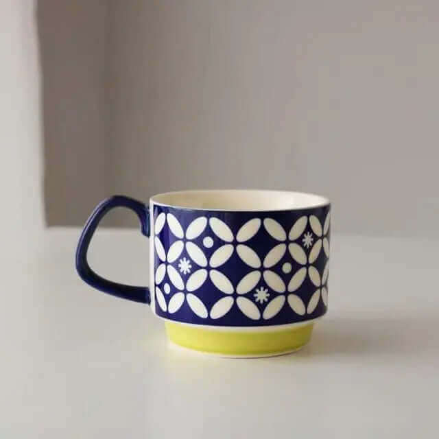 Retro Ceramic Coffee Mugs in Mid-Century Modern Style – 8 Unique Patterns